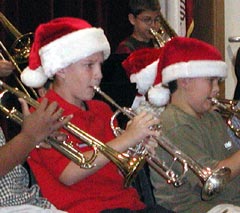 Brad on trumpet in school band