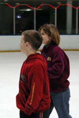 Brad escorting his mother around the rink