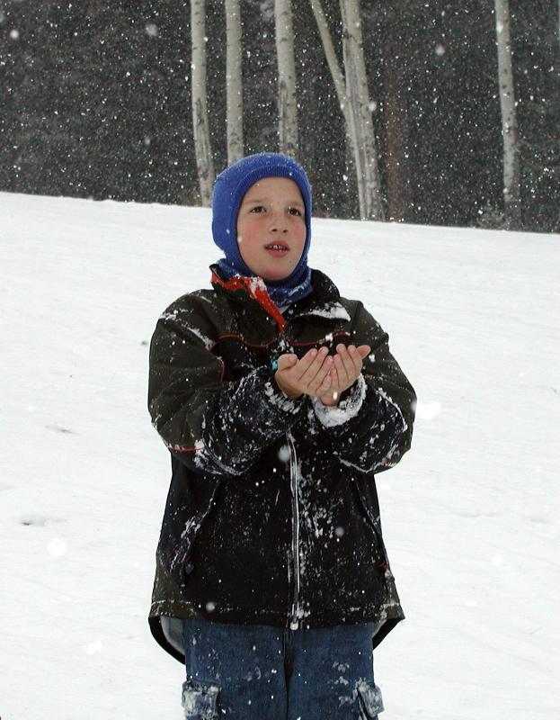 Brad enjoying the snowfall