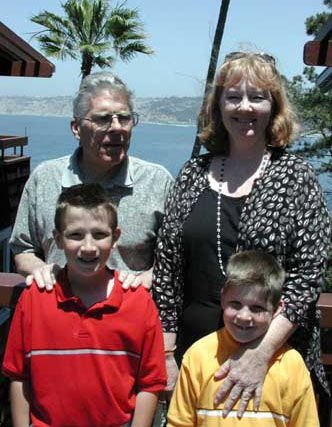 Gradpa Art, Grandma Leslie, Doug and Brad at the Cove