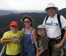 Sherwood family on top of Stonewall Peak